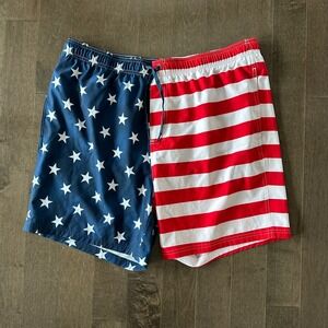 Old Navy Mens American Flag Swim Suit 4th of July Red White Blue Summer XL
